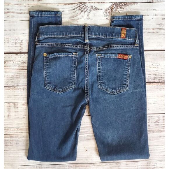Sz 25 7 For All Mankind The Skinny Jeans Womens 7FAM Made in USA - Picture 3 of 8